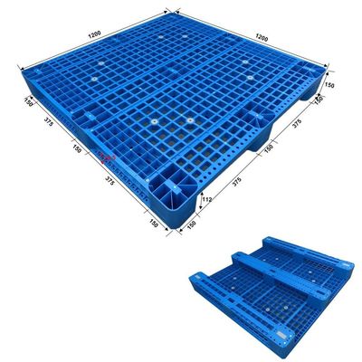 Blue Color Three Runners Plastic Pallet with Antislip Rubber Inserted Made by HUADING