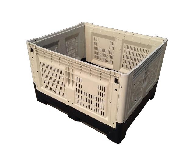 Foldable Plastic Pallet Box with 4 T Stadic Load and 0.5T Racking Load Space-saving