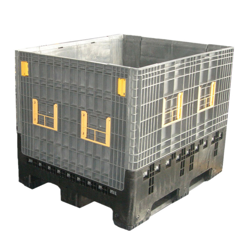 Large Capacity Foldable Plastic Container with 4T Static Load and Collapsible Design